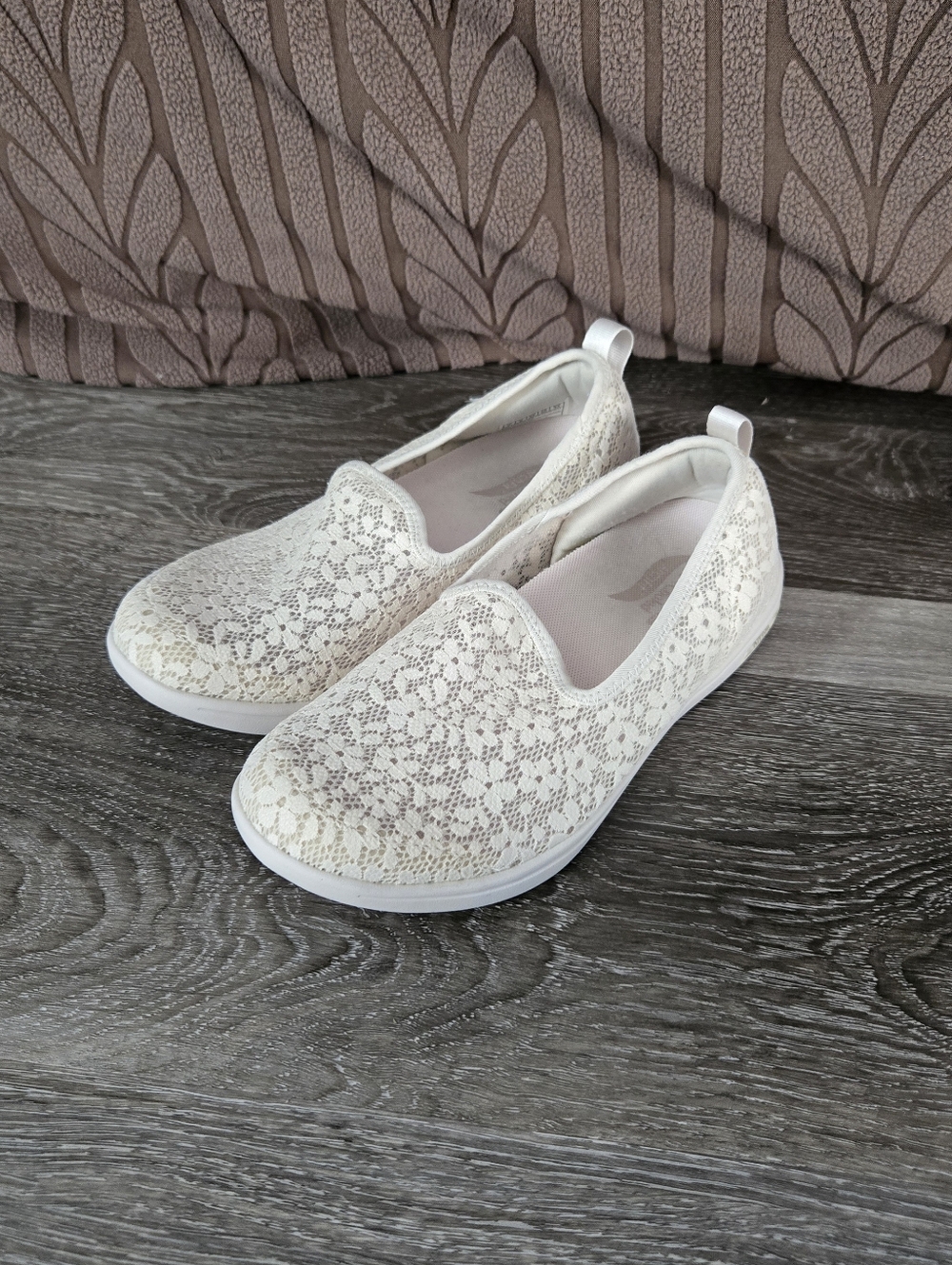 Skechers White Lace Slip In Sneakers Summer Women Shoes